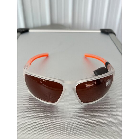 Kreedom Polycarbonate UV Protection Sunglasses Clear Frame Orange Arm Modern NEW - Picture 2 of 6